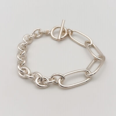 Bracelet - Gourmette - Bracelet grosse maille - Argent 925 - Bracelet 2 mailles