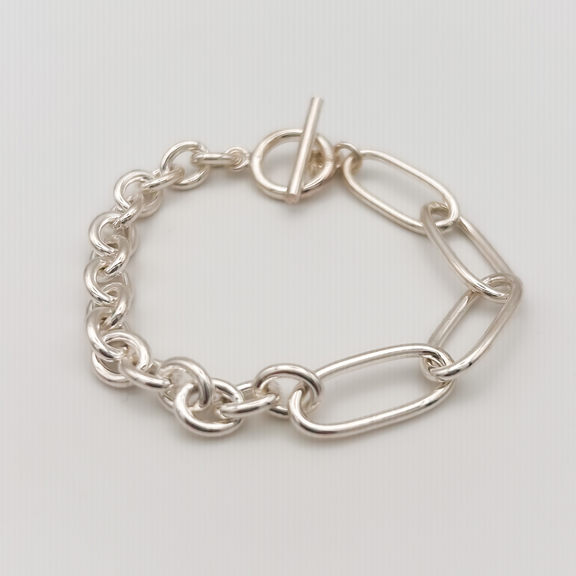 Bracelet - Gourmette - Bracelet grosse maille - Argent 925 - Bracelet 2 mailles