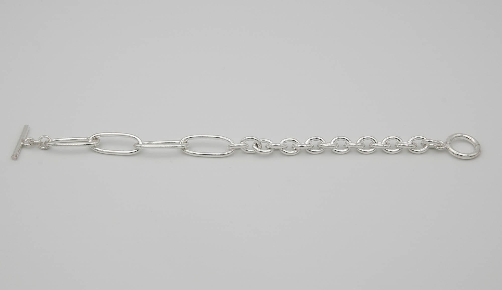 Bracelet - Gourmette - Bracelet grosse maille - Argent 925 - Bracelet 2 mailles – Image 2