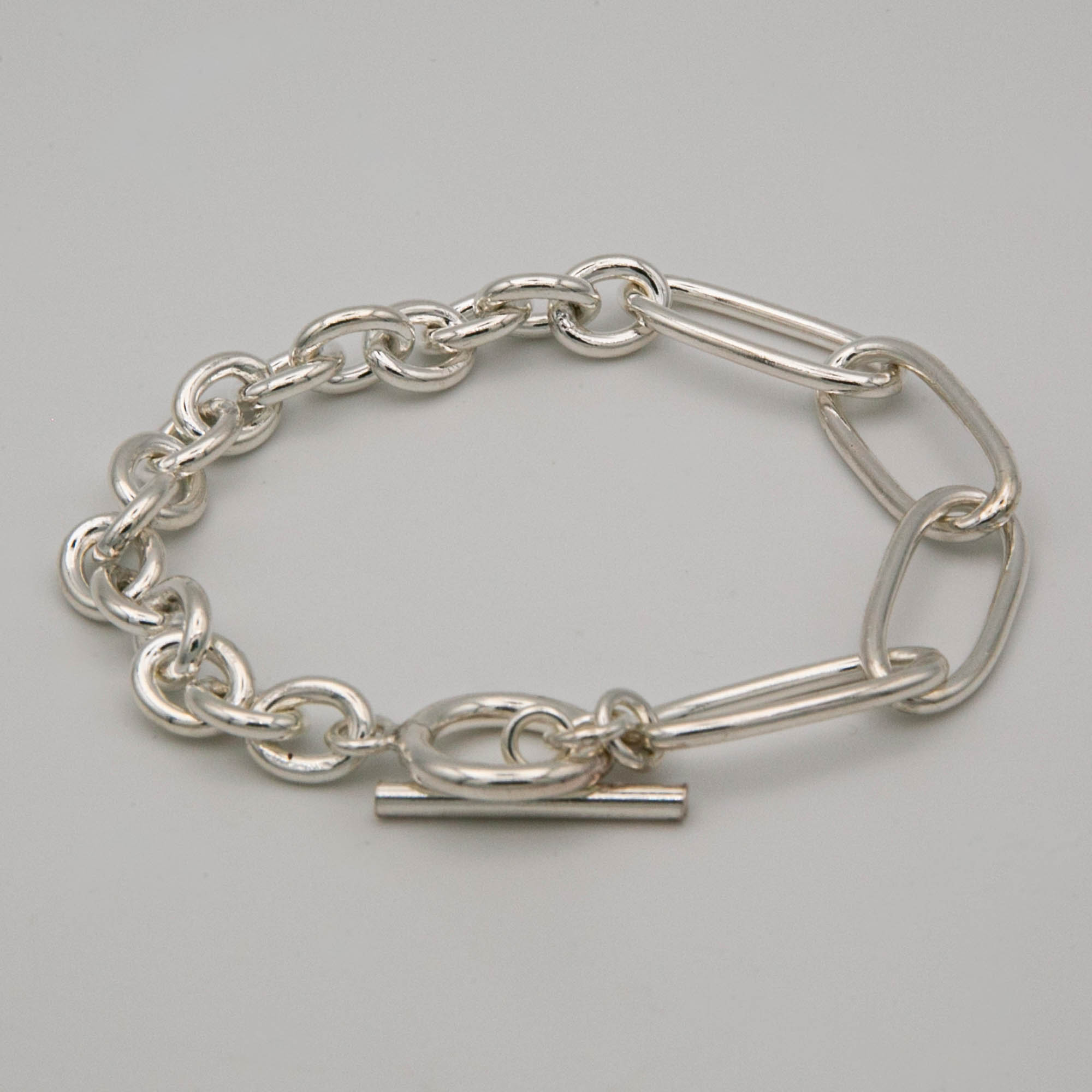 Bracelet - Gourmette - Bracelet grosse maille - Argent 925 - Bracelet 2 mailles – Image 5