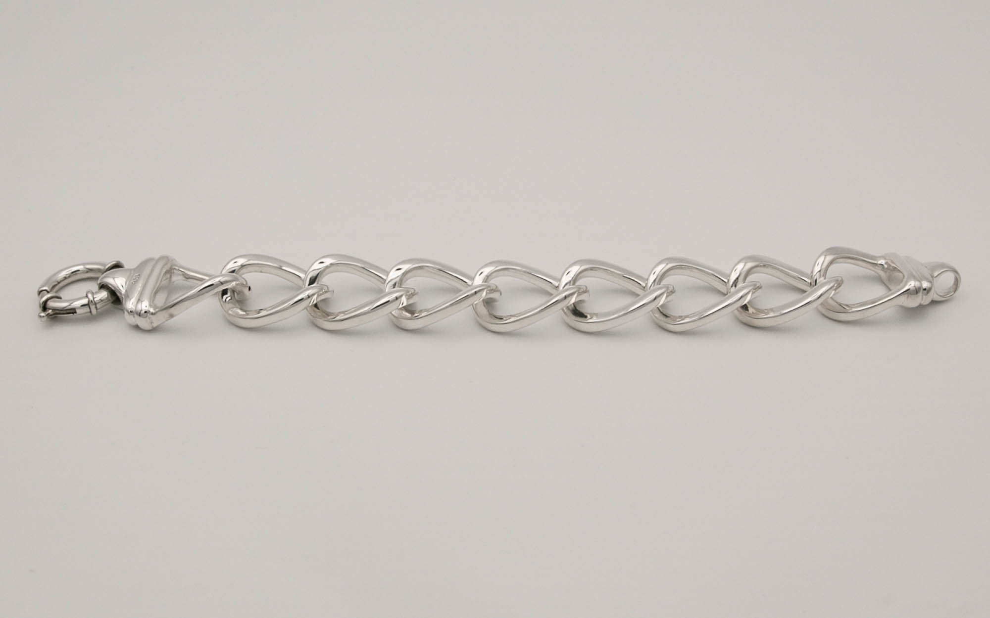 Bracelet - Gourmette - Bracelet grosse maille - Argent 925 - Maille plate bracelet – Image 5