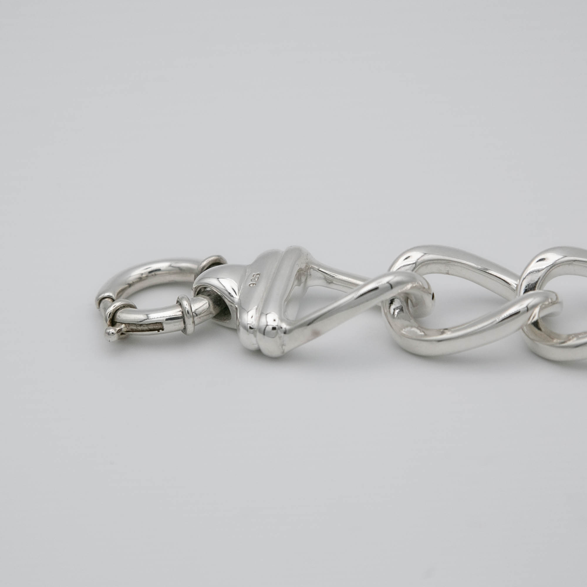 Bracelet - Gourmette - Bracelet grosse maille - Argent 925 - Maille plate bracelet – Image 2