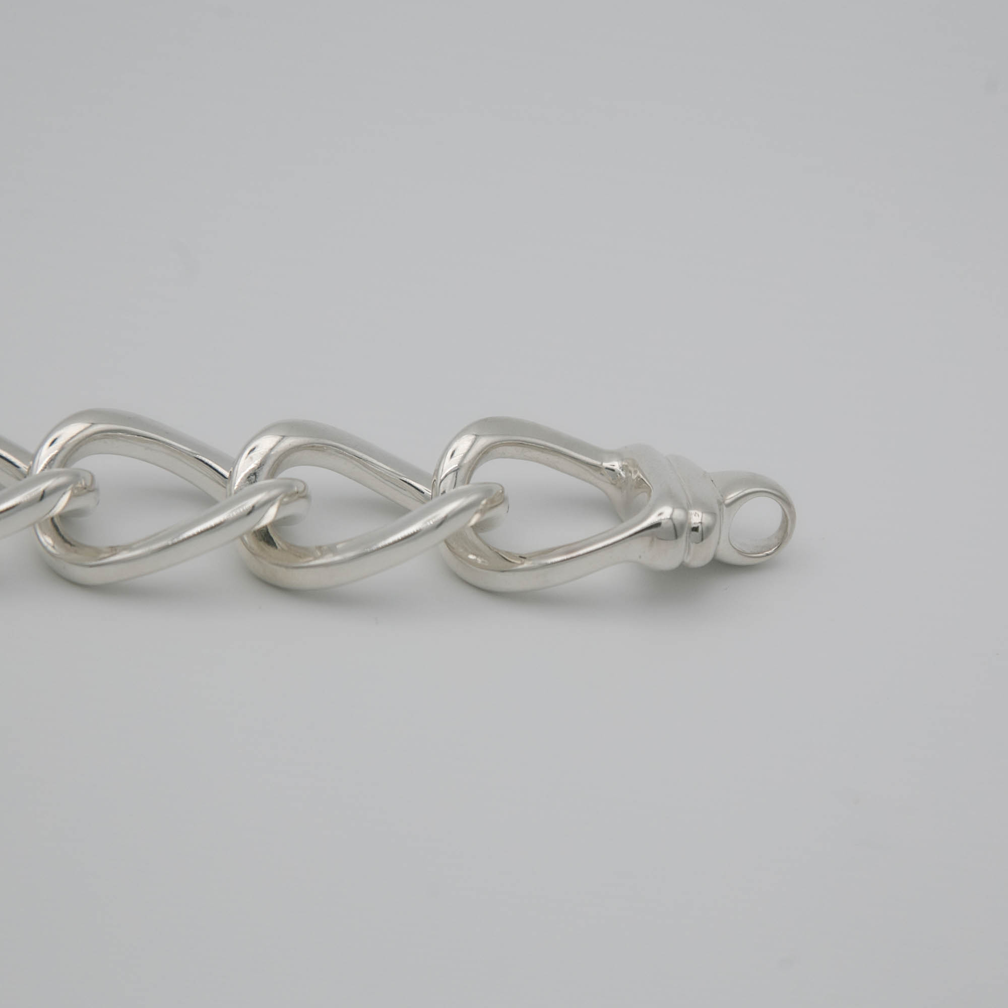 Bracelet - Gourmette - Bracelet grosse maille - Argent 925 - Maille plate bracelet – Image 3