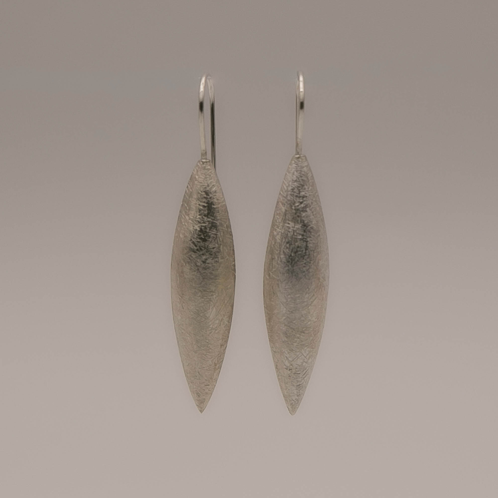 Boucles d'oreilles - Argent 925 - Argent brossé 3.5 cm – Image 3