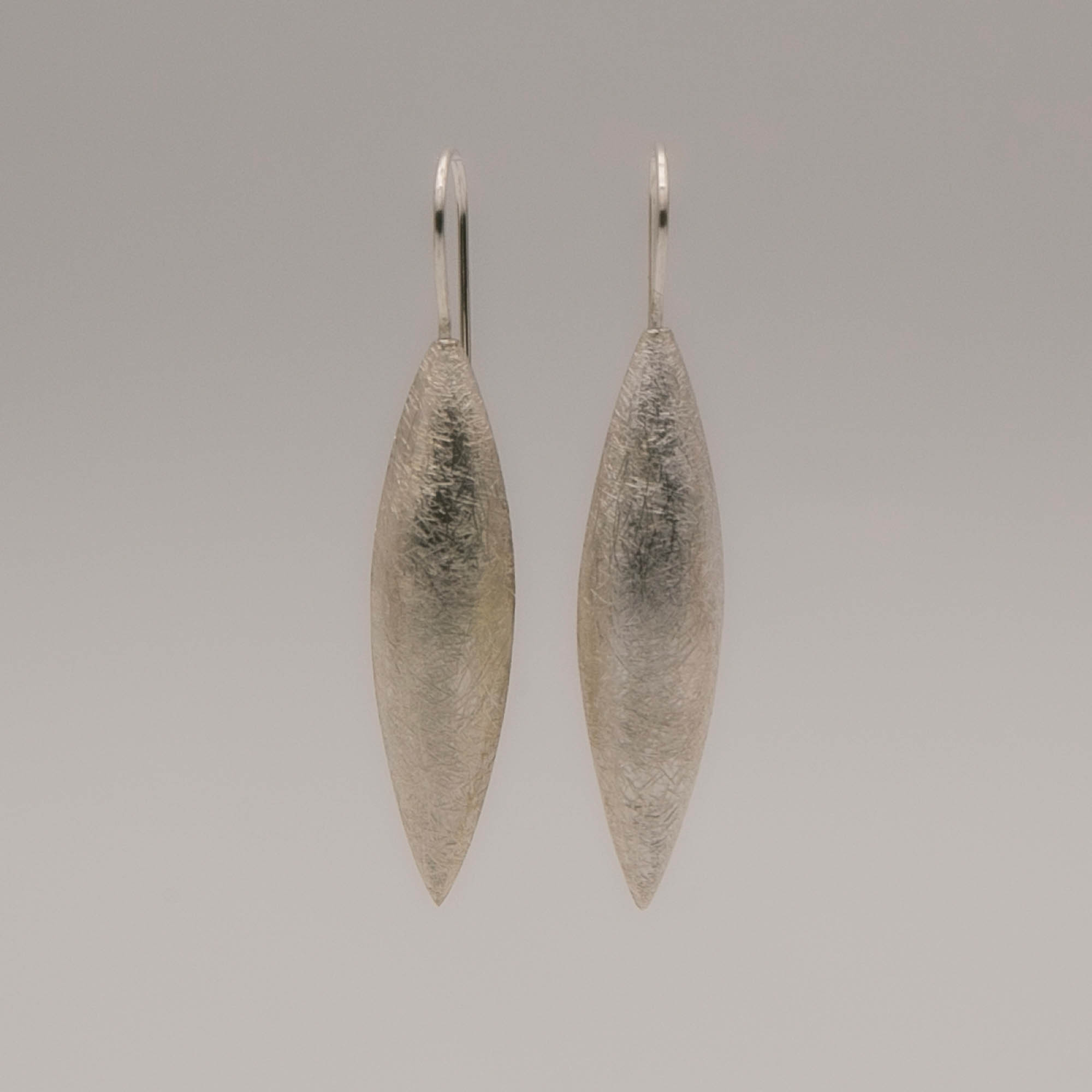 Boucles d'oreilles - Argent 925 - Argent brossé 3.5 cm – Image 2