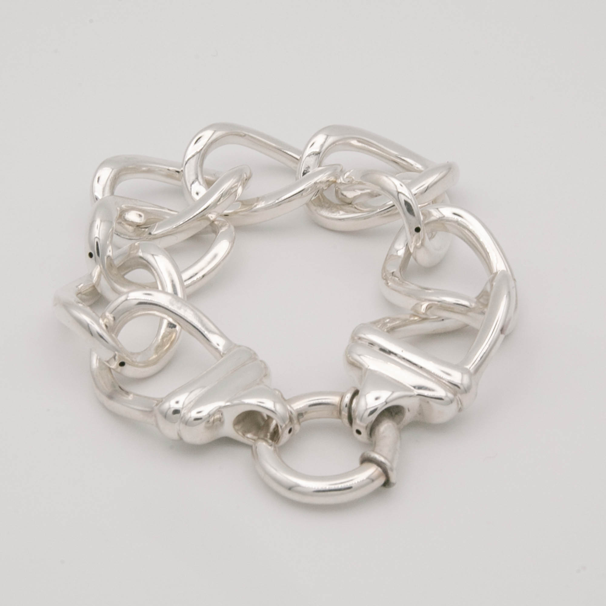 Bracelet - Gourmette - Bracelet grosse maille - Argent 925 - Maille plate bracelet – Image 4
