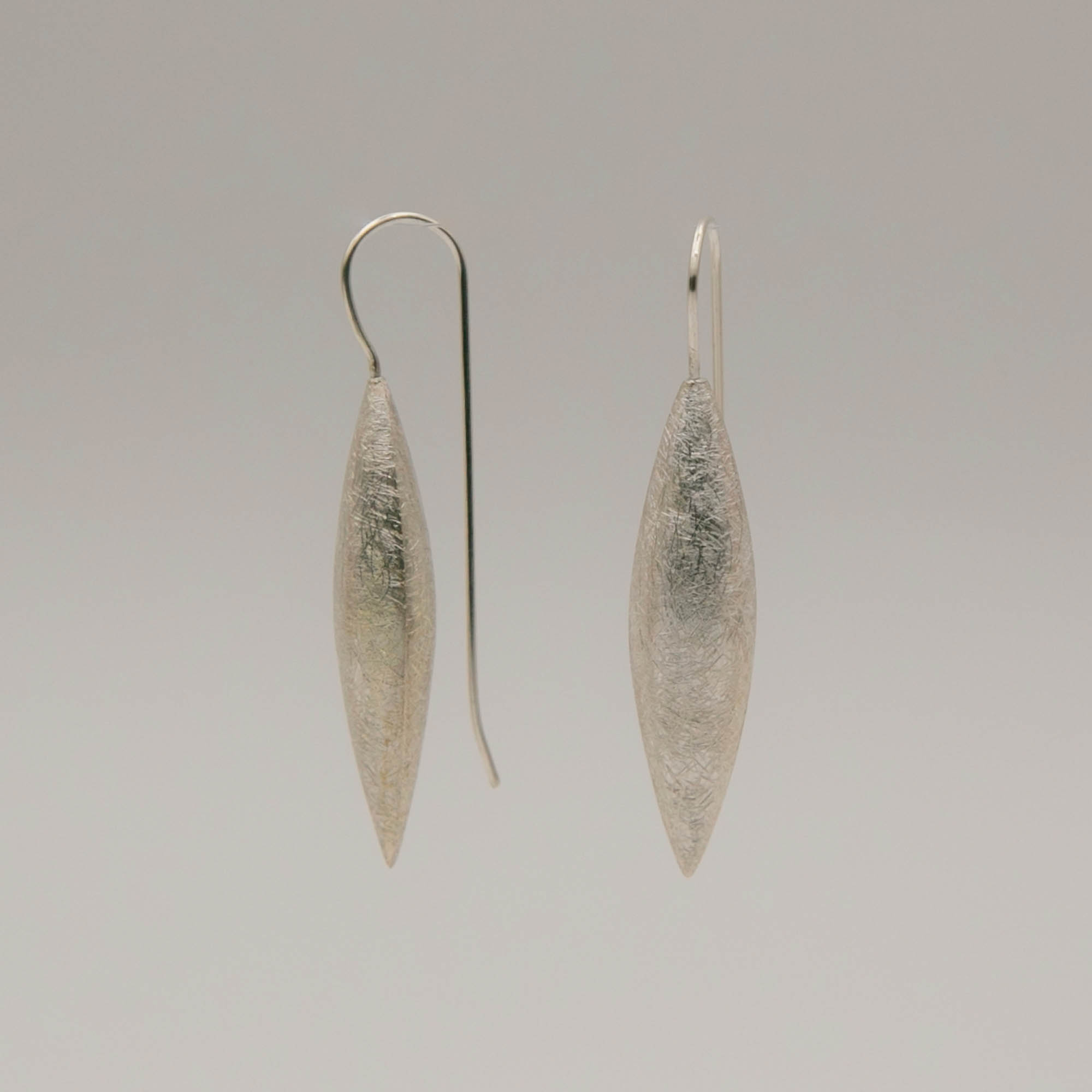 Boucles d'oreilles - Argent 925 - Argent brossé 3.5 cm