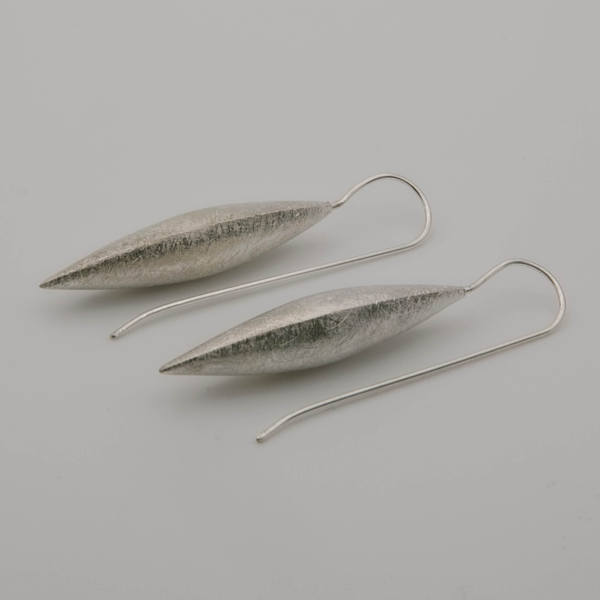 Boucles d'oreilles - Argent 925 - Argent brossé 3.5 cm – Image 4