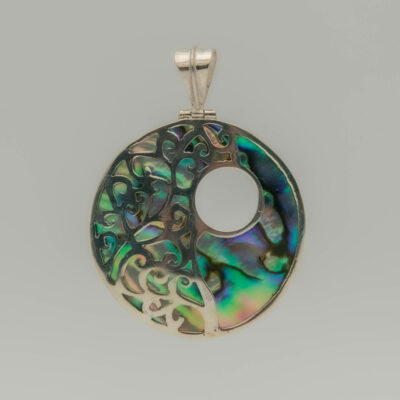 Pendentif - Nacre - Ormeau - Arabesque en argent 925 - Argent 925