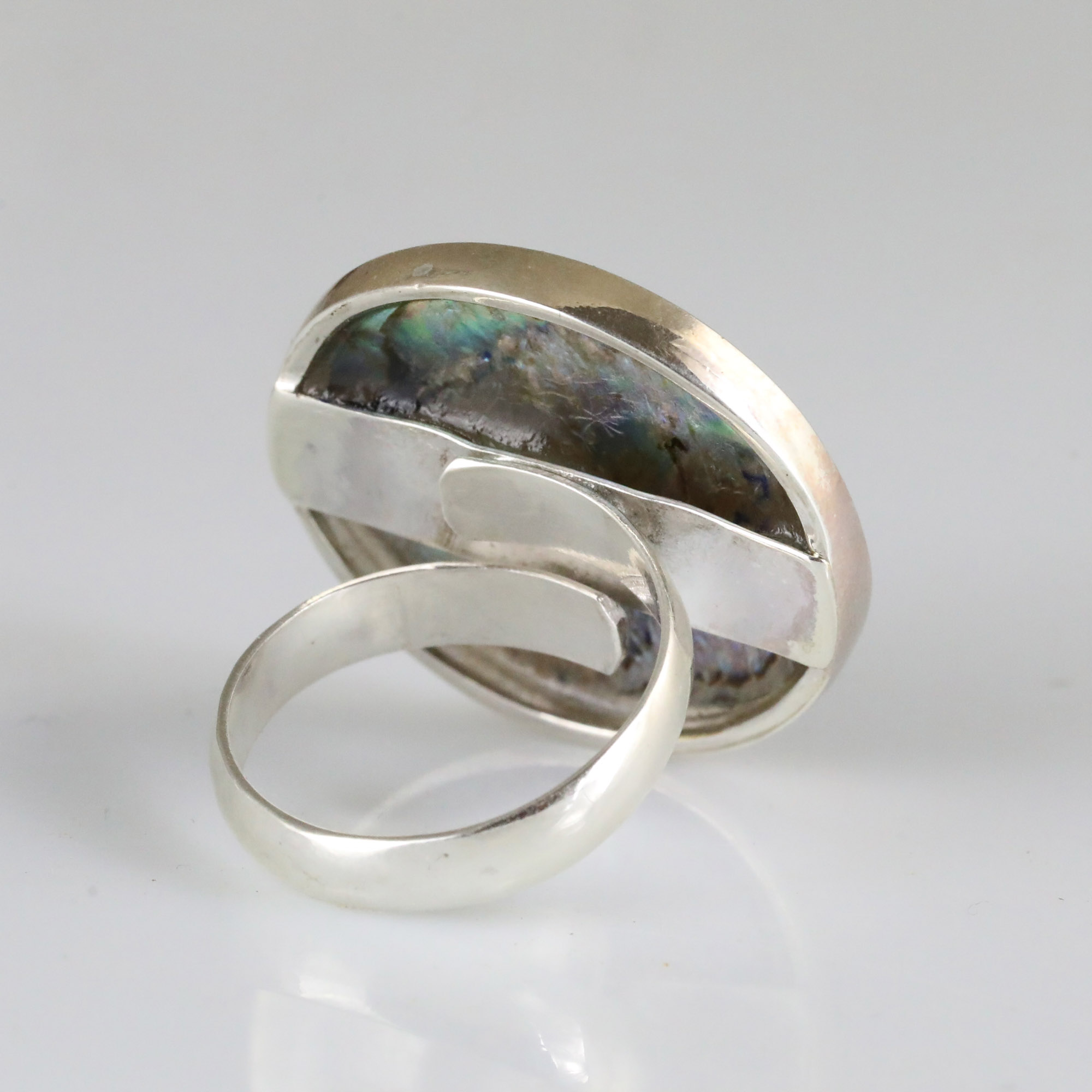 Bague ronde- Argent 925 - Nacre ormeau – Image 3