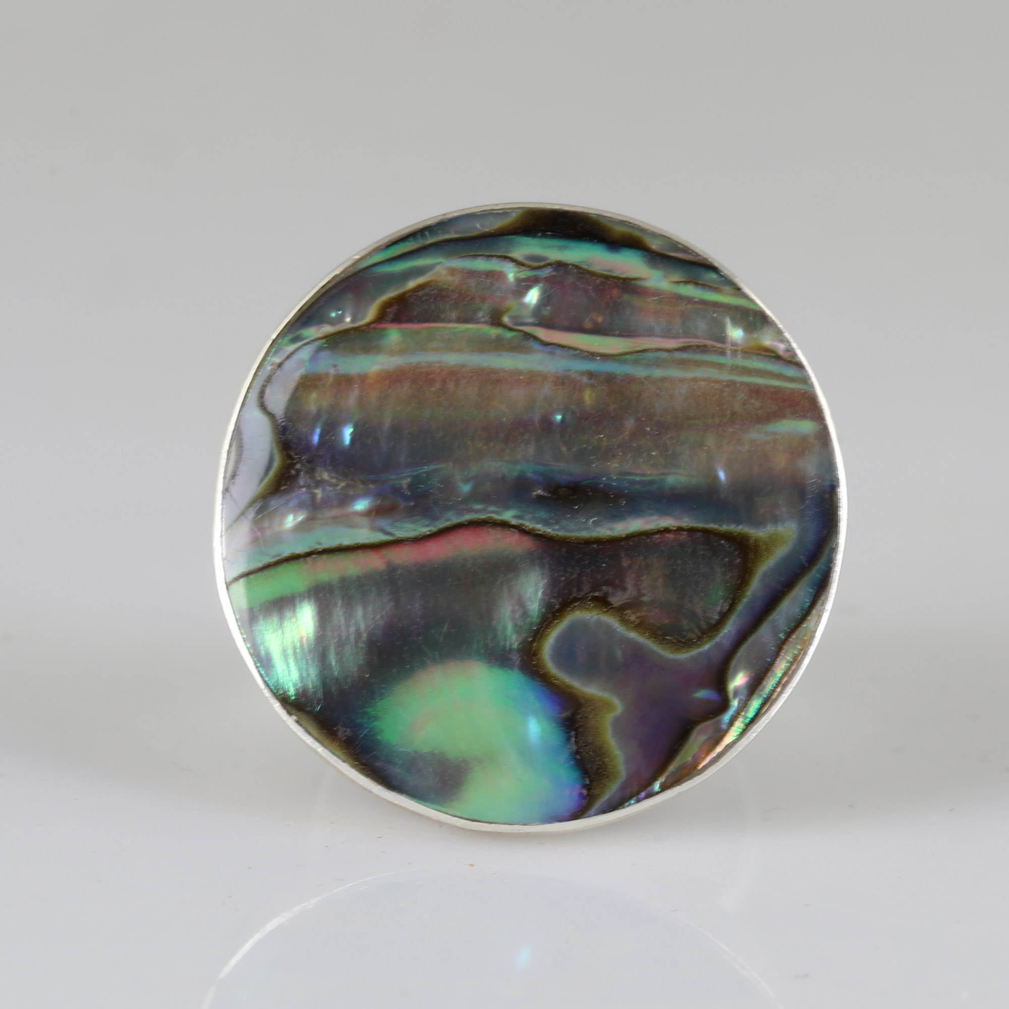 Bague ronde- Argent 925 - Nacre ormeau – Image 4