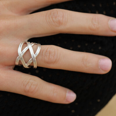 Bague en argent Karen croisé