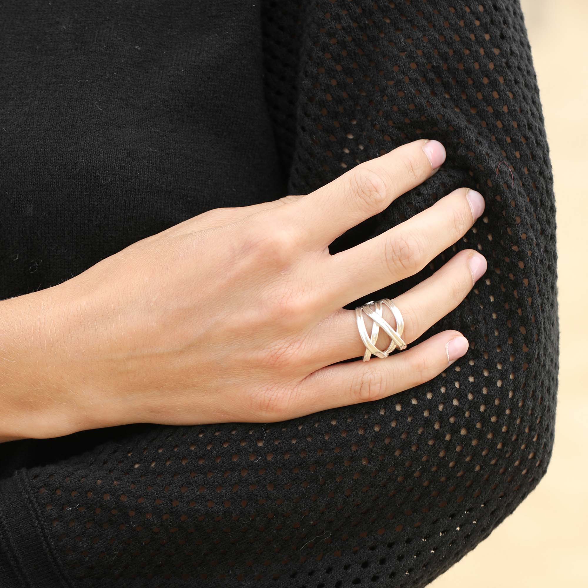 Bague en argent Karen croisé – Image 2