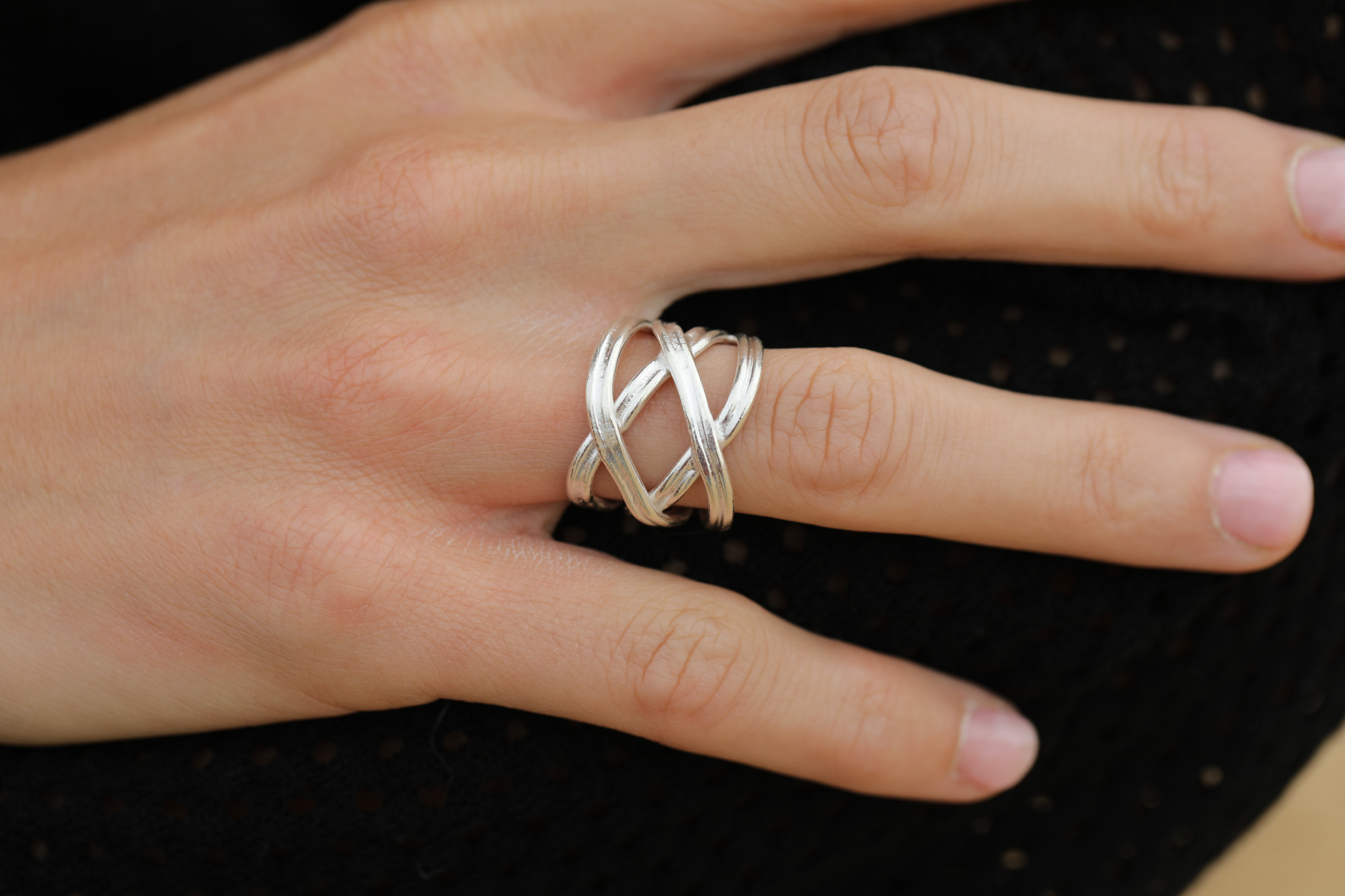 Bague en argent Karen croisé – Image 3